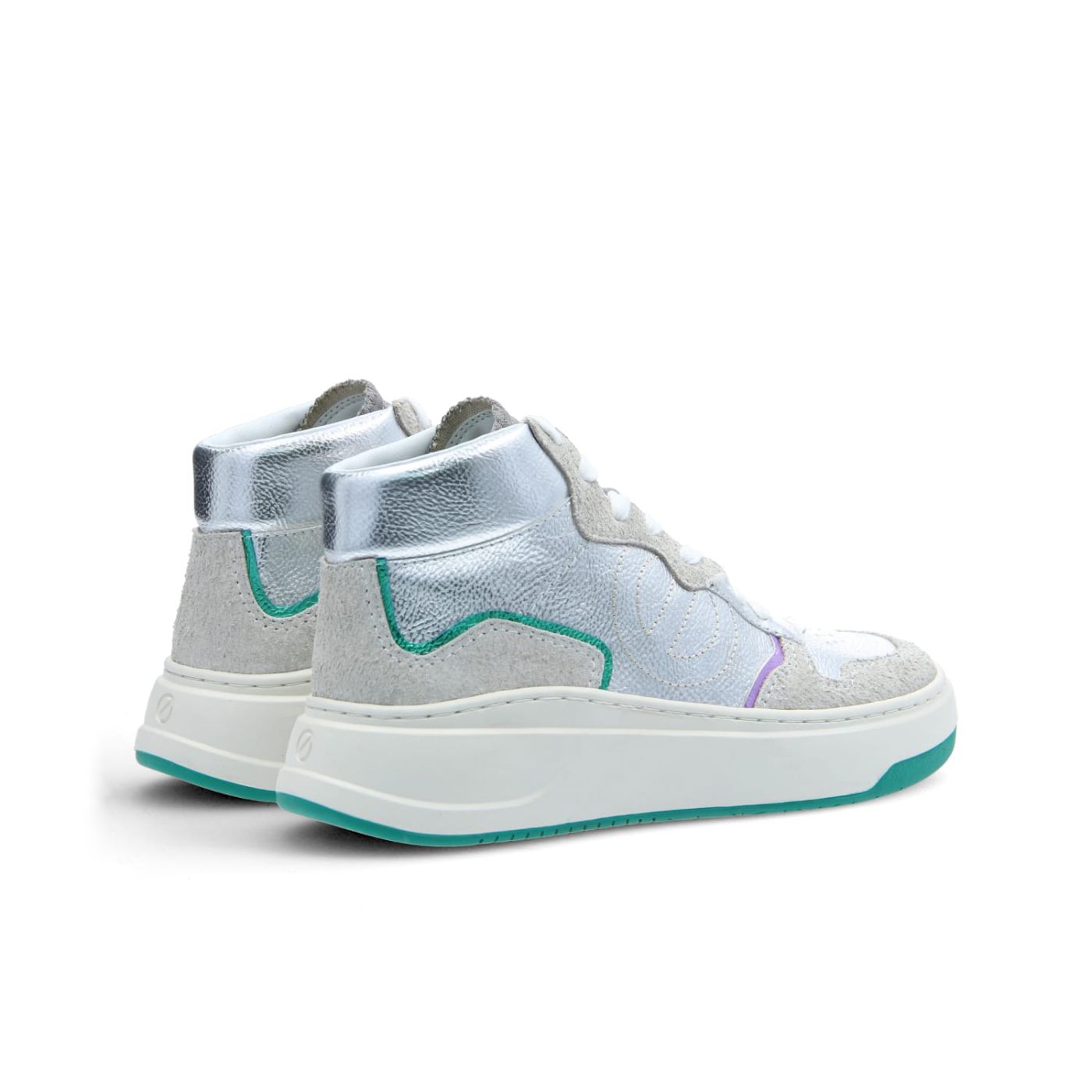 BRIDGET MID - FOLY/HAIR SUEDE - SILVER/WHITE